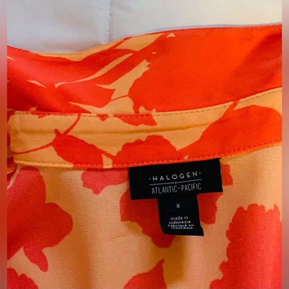 NWOT-Halogen X Atlantic Pacific ‘Coral Cathy Floral’ Smocked Utility Dress-Small - Picture 4 of 15
